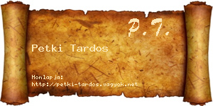 Petki Tardos névjegykártya